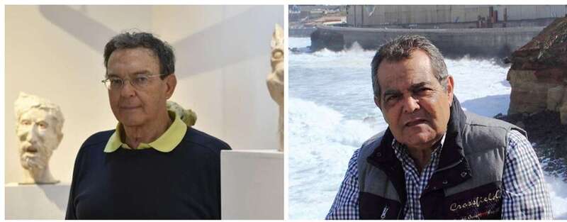 El escultor Luis Arencibia y el investigador Luis López/TA.